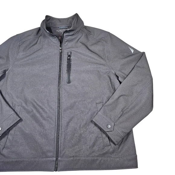 Nautica Softshell Bonded Fleece Gray Jacket Weather/Wind Resistant, Men's XXL - Picture 3 of 10
